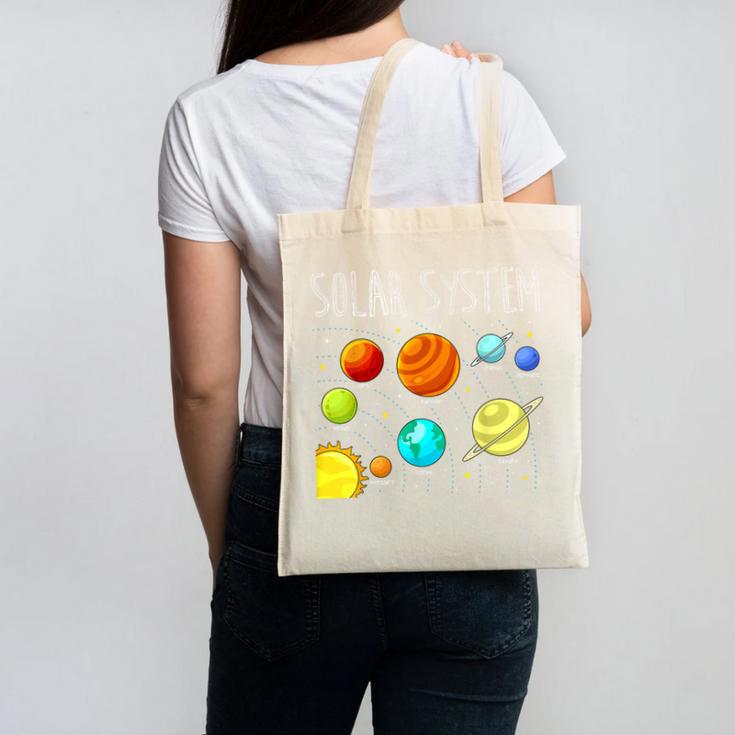 Kids Solar Systems Cute Planets Space Science Teacher School Canvas Tote Bag