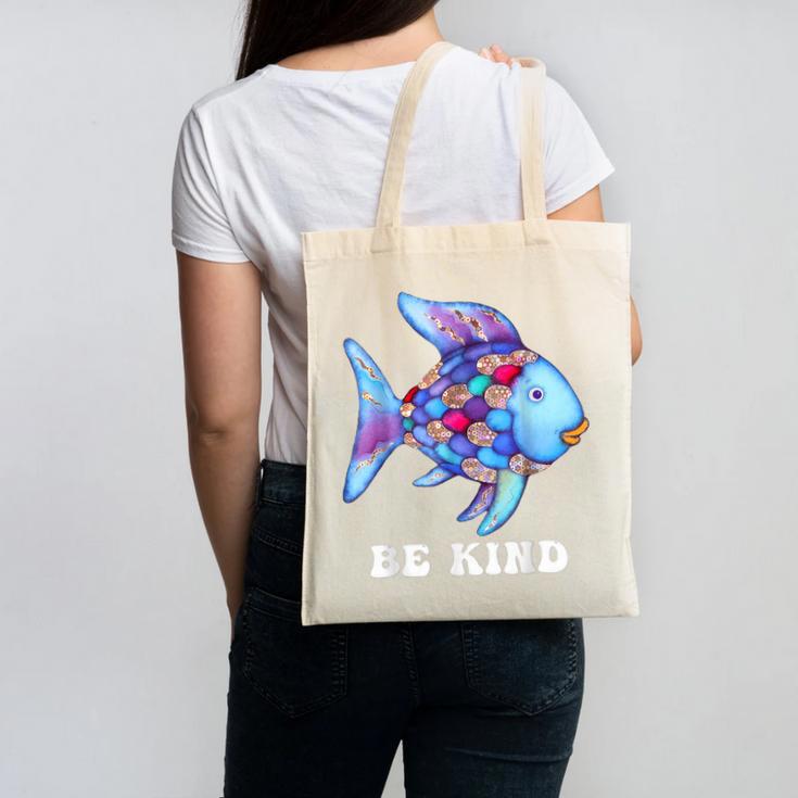 Be Kind Rainbow Fish Teacher Life Teaching Back To School Canvas Tote Bag