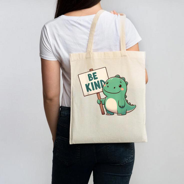 Be Kind Teacher Anti-Bullying Dino Kindness Women Men Boys Canvas Tote Bag