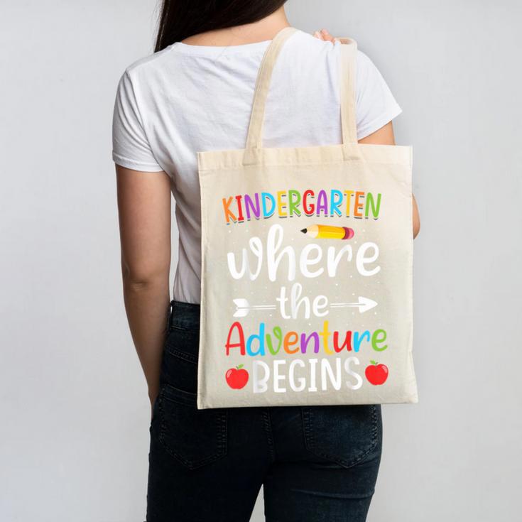 Kindergarten Where The Adventure Begins Shirt Children's Teacher Canvas Tote Bag