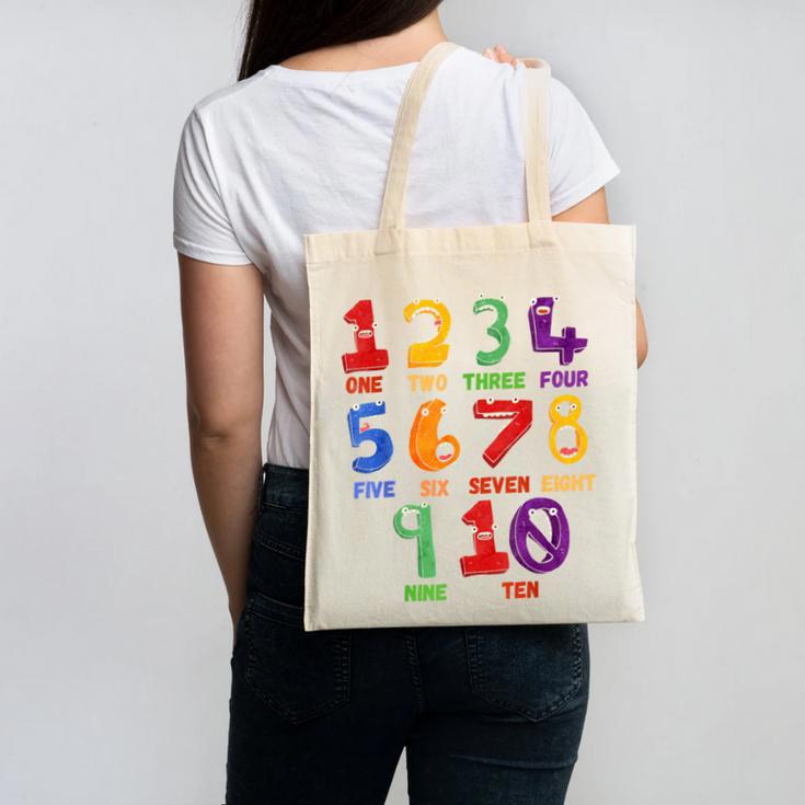 Learning Math Numbers Counting Back To School Teacher For Men Women Girls Kids Canvas Tote Bag
