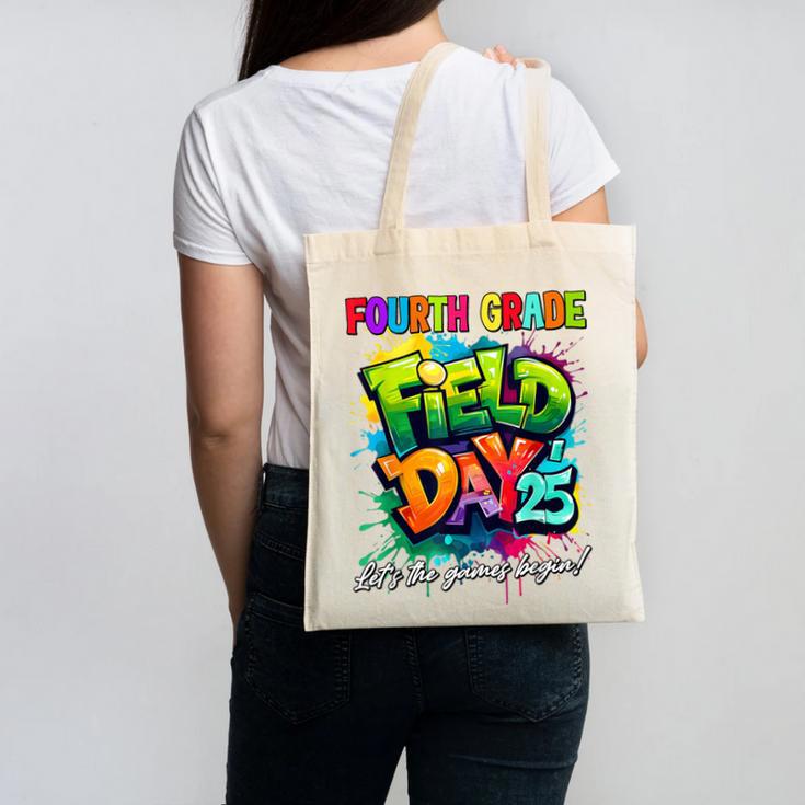 Let The Games Begin Fourth Grade Field Day 2025 Teacher Kid Canvas Tote Bag