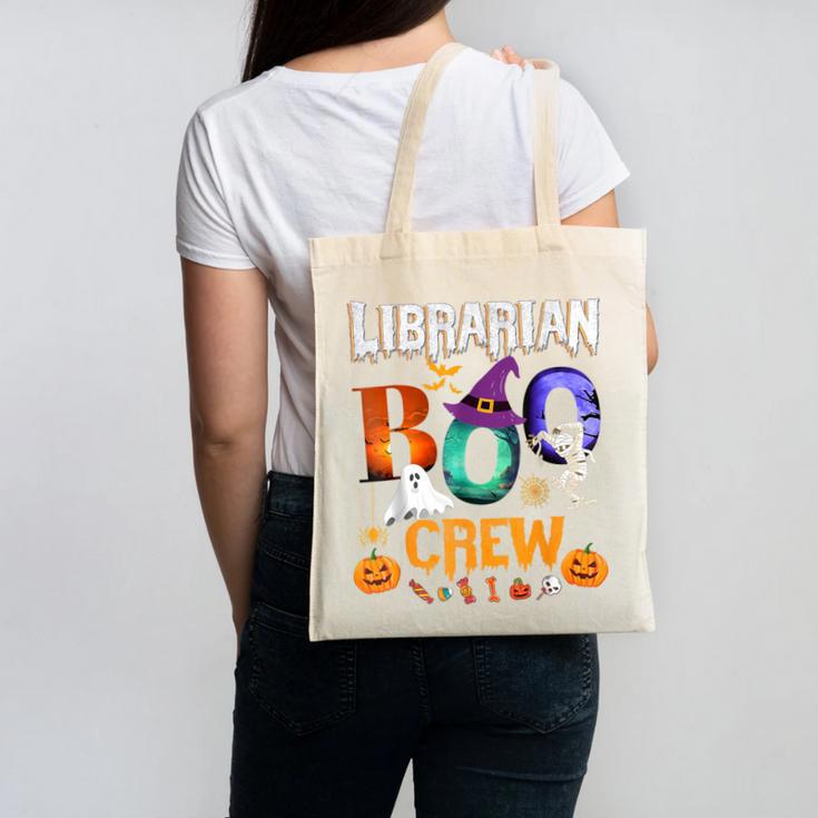 Librarian Boo Crew Teacher Student Halloween Costume Canvas Tote Bag
