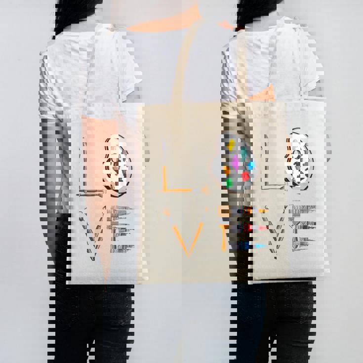 Love Art For Artist Art Teacher Canvas Tote Bag