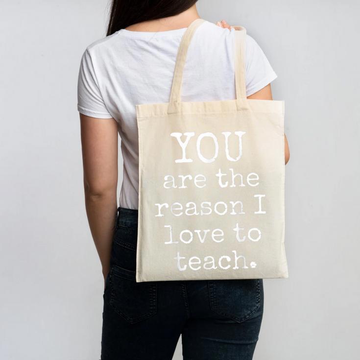 Love To Teach Positive Affirmation Kind Motivational Teacher Canvas Tote Bag