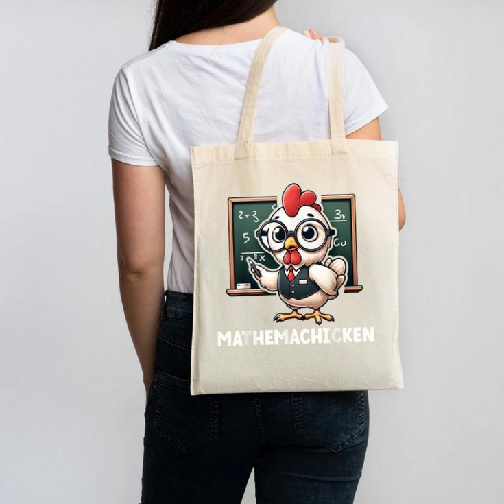 Math Teacher Chicken Mathemachicken Pun Canvas Tote Bag