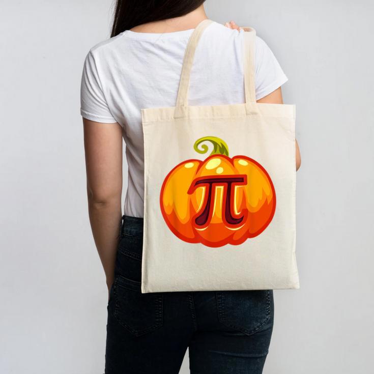 Math Teacher Halloween Costume Pumpkin Pi Pun Pie Men Canvas Tote Bag