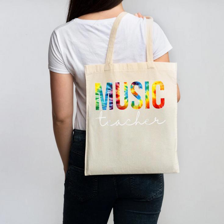 Music Teacher Tie Dye Appreciation Day Hello Back To School Men Women Canvas Tote Bag