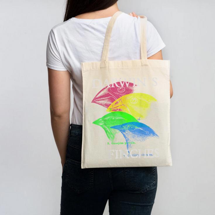 Nerdy Darwin's Finches Evolution Science Biology Teacher Canvas Tote Bag