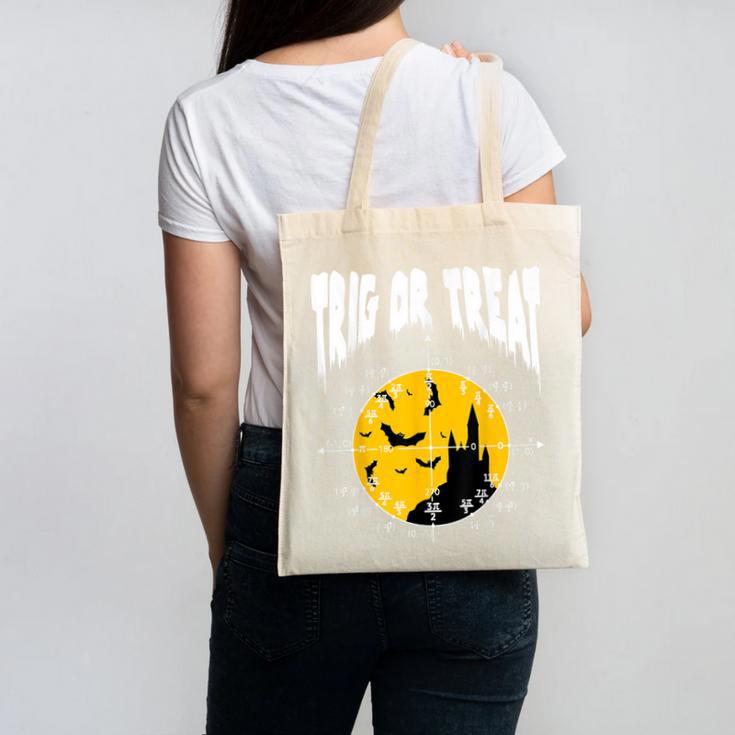 Nerdy Trig Or Treat Halloween Costume Math Teacher Canvas Tote Bag