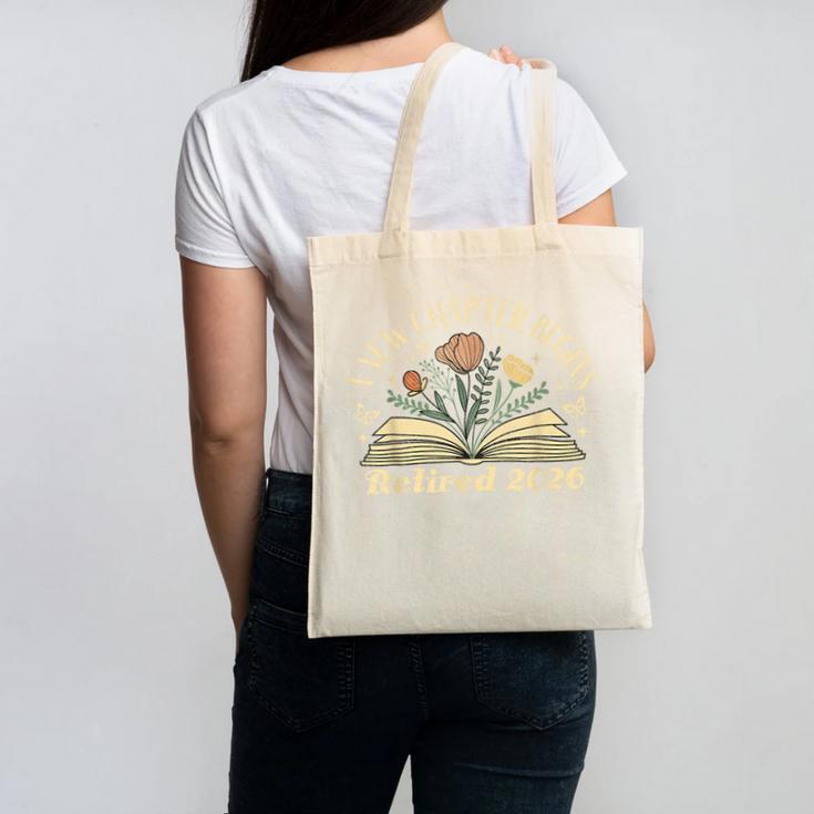 A New Chapter Begins Retired 2026 Teacher Retirement Canvas Tote Bag