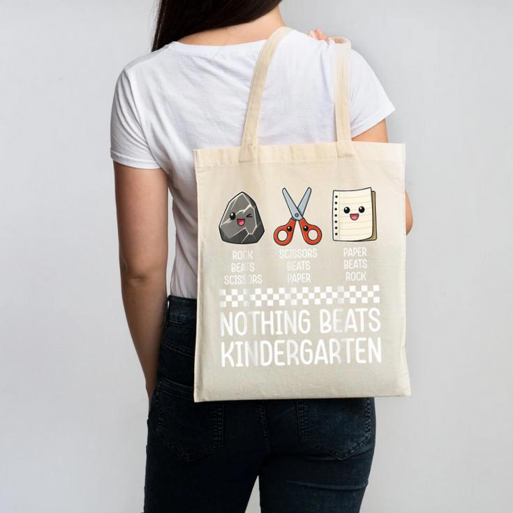 Nothing Beats Kindergarten Back To School Kids Teacher Canvas Tote Bag