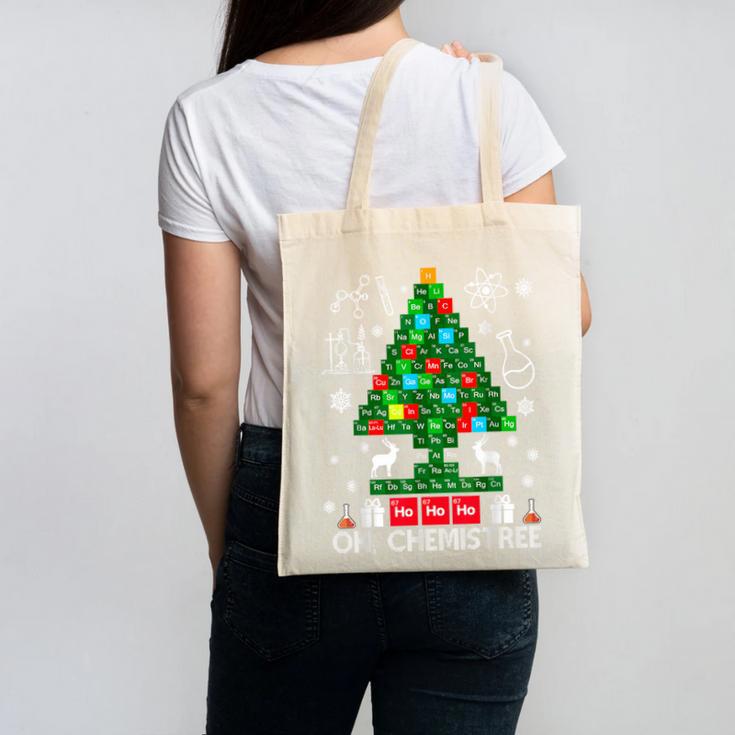 Oh Chemistree Scientist Chemical Christmas Xmas Teacher Canvas Tote Bag