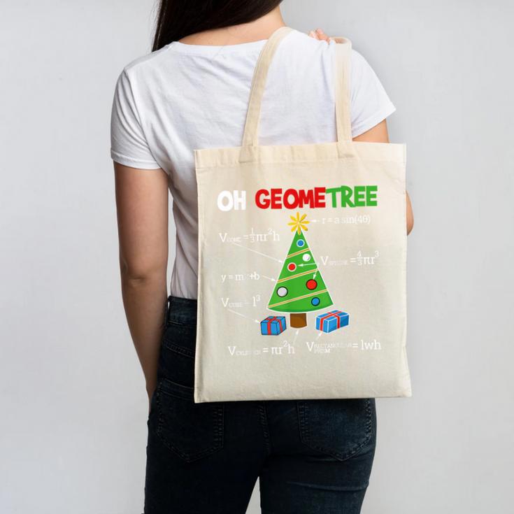 Oh Geometree Christmas Tree Geometry Math Teacher Canvas Tote Bag