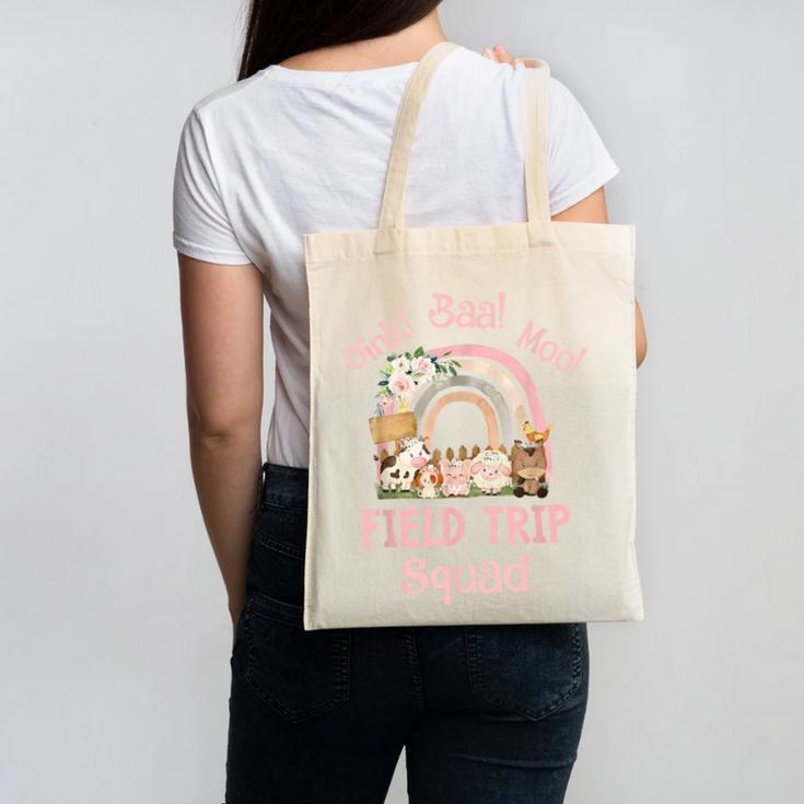 Oink Baa Moo Field Trip Squad Teacher Students Matching Canvas Tote Bag