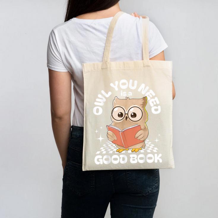 Owl You Need Is A Good Book Teacher Librarian Reading Canvas Tote Bag