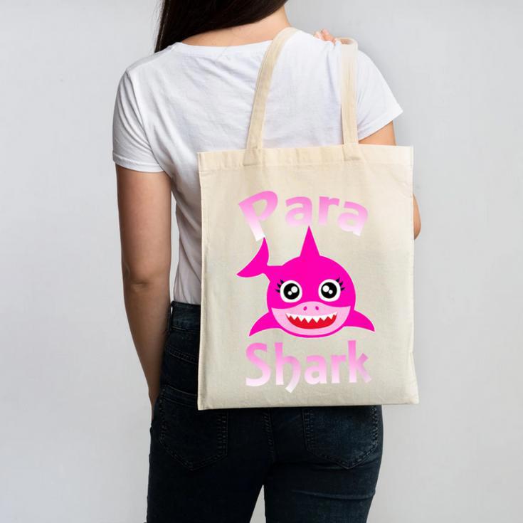 Para Shark Paraprofessional Female Teacher Canvas Tote Bag