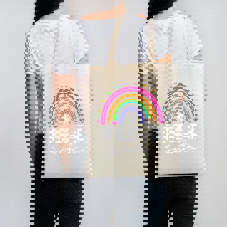 Pre-K Teacher Cute Pre Kindergarten For Teachers Rainbow For Men Women Kids Canvas Tote Bag