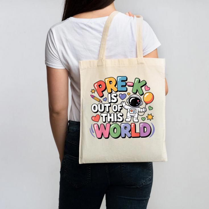 Pre-K Is Out Of This World Space Planets Teacher Canvas Tote Bag