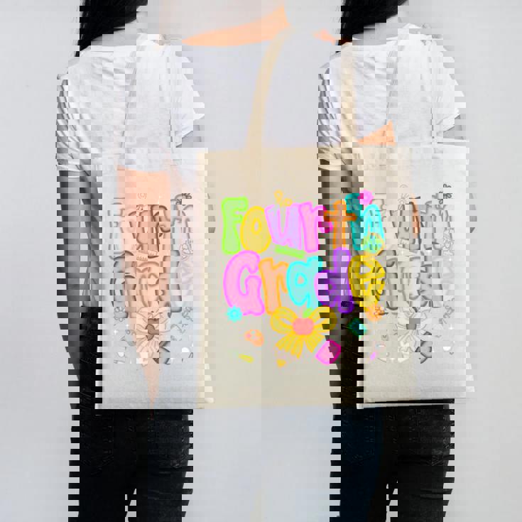 Preppy Fourth Grade Back To School 4th Grade Teacher Girls Canvas Tote Bag