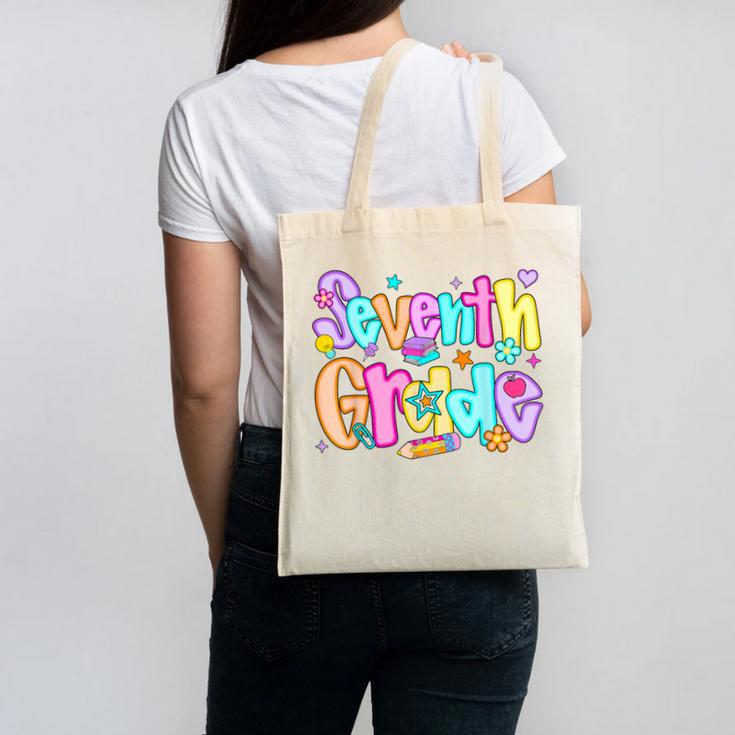 Preppy Seventh Grade Back To School 7th Grade Teachers Girls Canvas Tote Bag