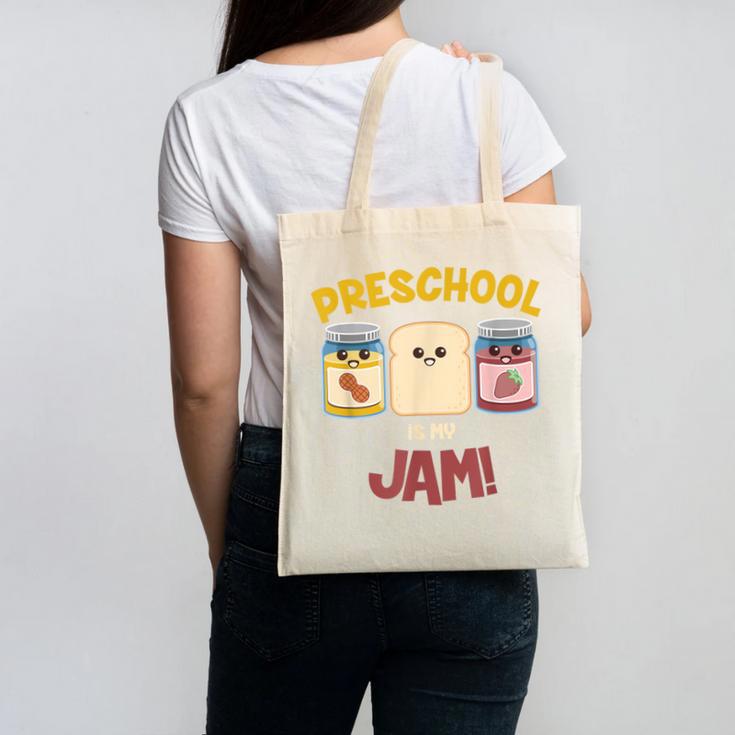 Preschool Is My Jam Teacher Shirt Canvas Tote Bag