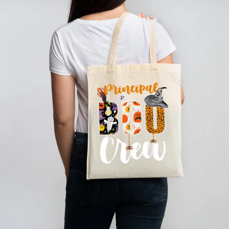Principal Boo Crew Ghost Halloween Teachers School Matching Canvas Tote Bag
