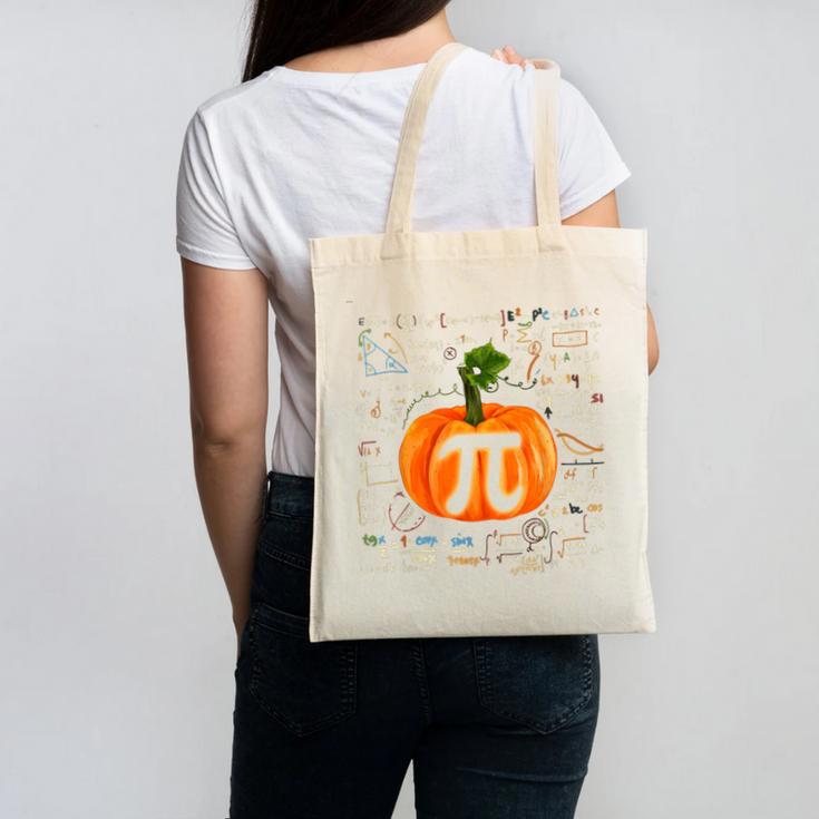 Pumpkin Pi Math Teacher Halloween Pumpkin Pi Canvas Tote Bag
