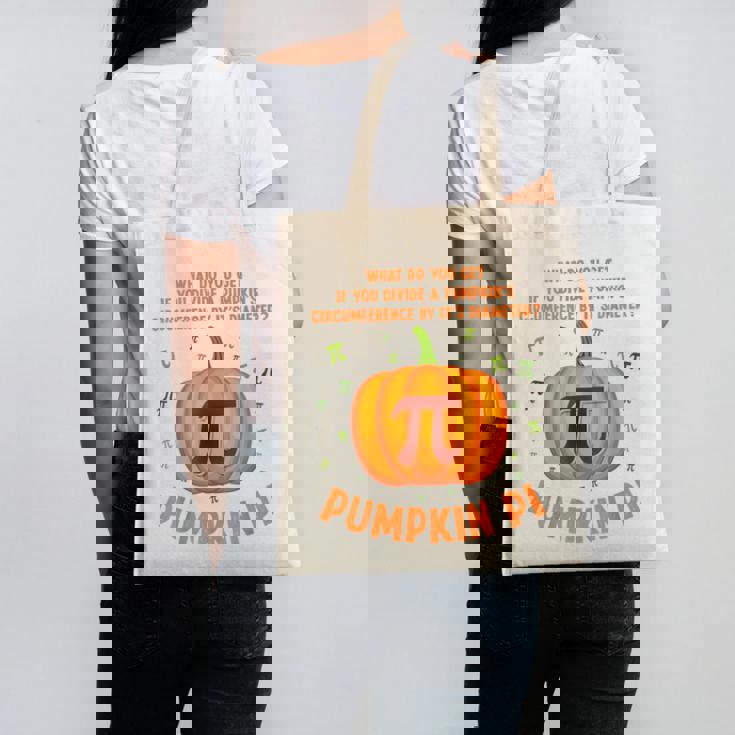 Pumpkin Pie Pi Math Teacher Shirt Halloween Men Adult Canvas Tote Bag