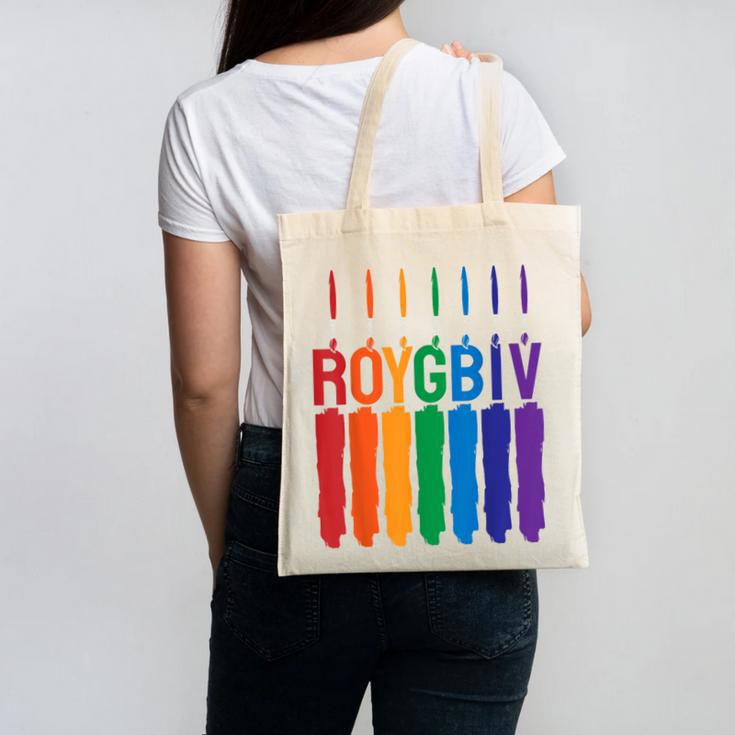 Rainbow Roygbiv Kids Artist Costume Art Teacher Canvas Tote Bag