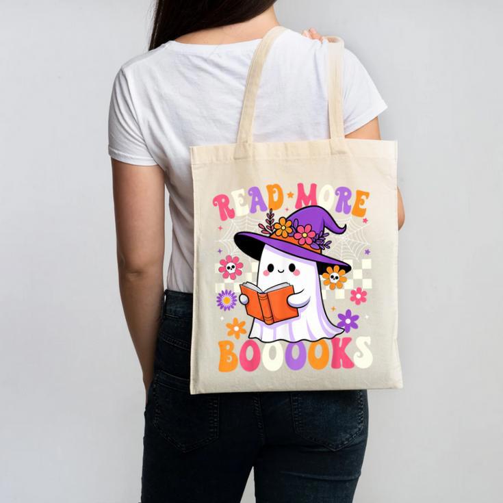 Read More Books Ghost Reading Book Teacher Halloween Canvas Tote Bag