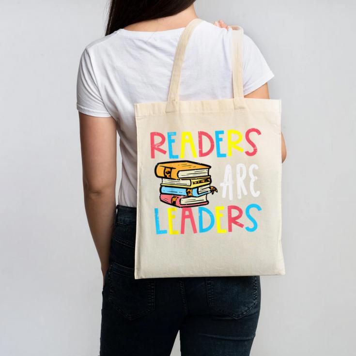 Readers Are Leaders Reading Book Lover Teacher Women Men Kid Canvas Tote Bag