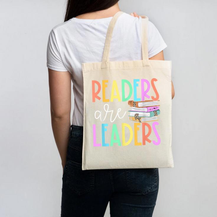 Readers Are Leaders Reading Book Lovers Teacher Women Kids Canvas Tote Bag