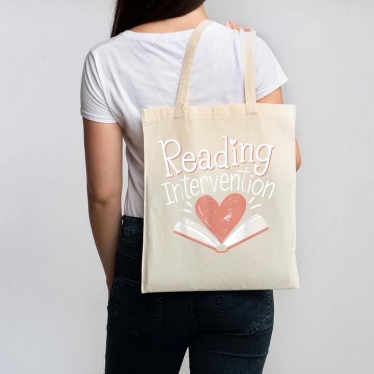 Reading Intervention Teacher Canvas Tote Bag