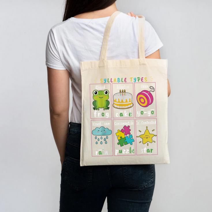Reading Teacher Syllable Types Phonics Phonemic Awareness Canvas Tote Bag