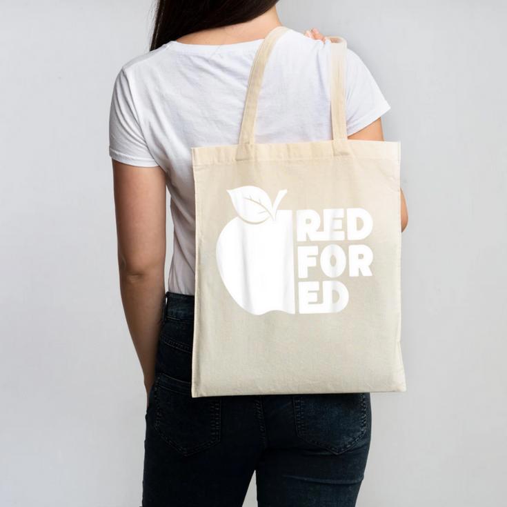 Red For Ed Teacher Support Public Education For Men Women Kids Canvas Tote Bag