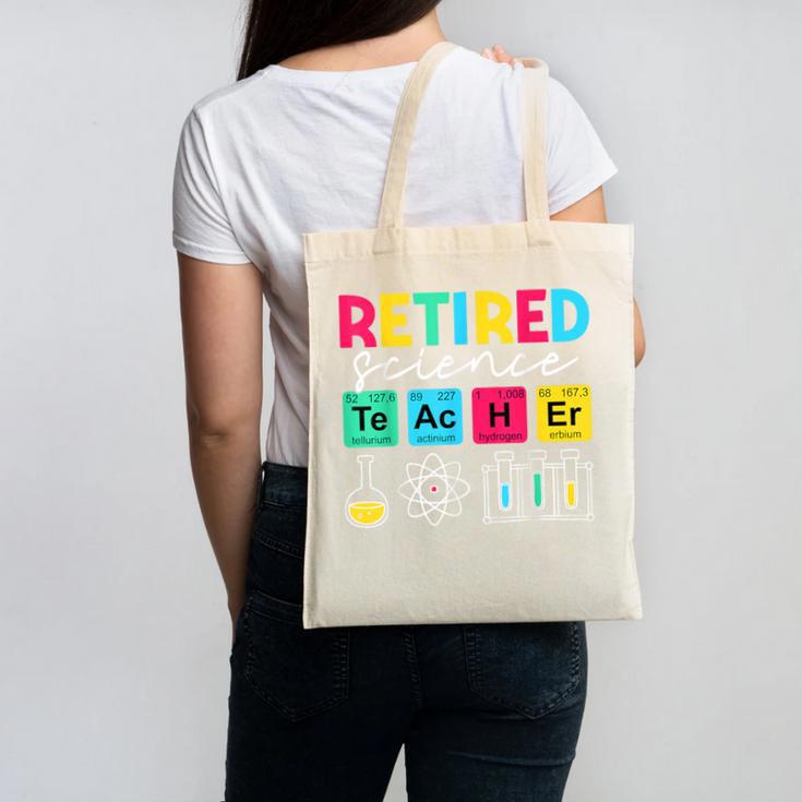 Retired Science Teacher Periodic Table Teacher Life Canvas Tote Bag