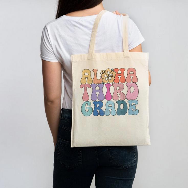 Retro Aloha Third Grade Teacher Summer Vacation Beach Hawaii Canvas Tote Bag