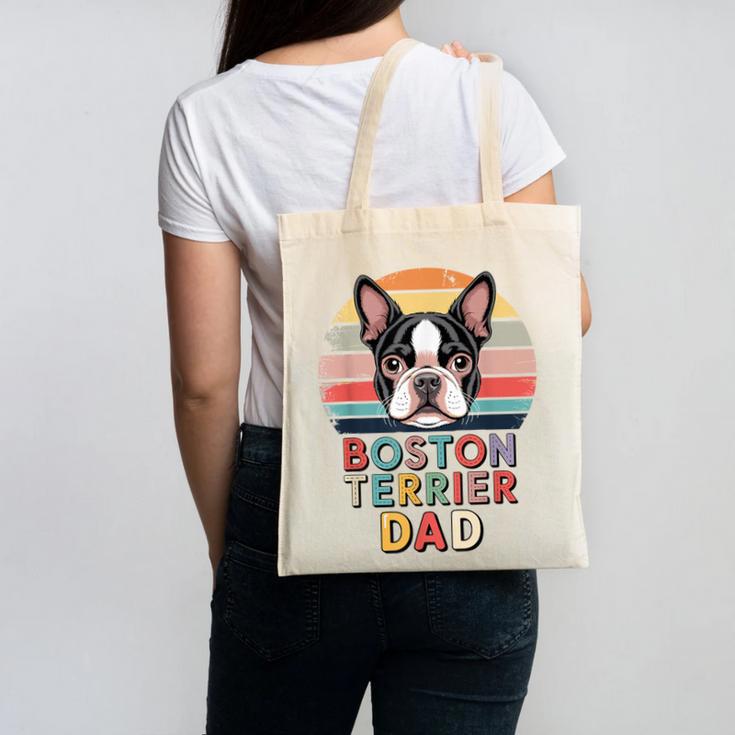 Retro Boston Terrier Dad Canvas Tote Bag