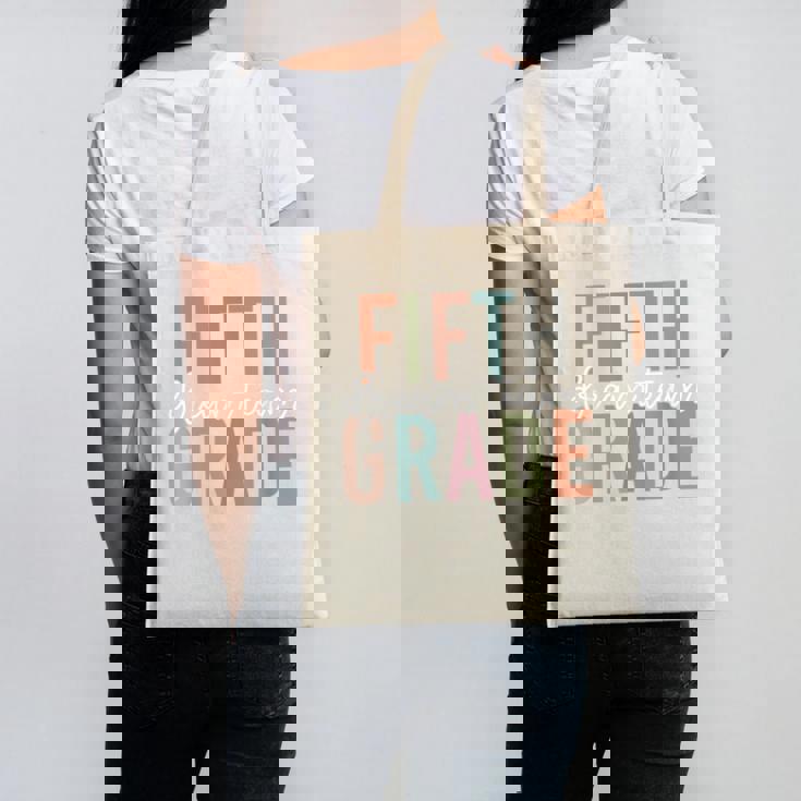 Retro Fifth Grade Dream Team Groovy Teacher Back To School Men Women Girls Kids Canvas Tote Bag