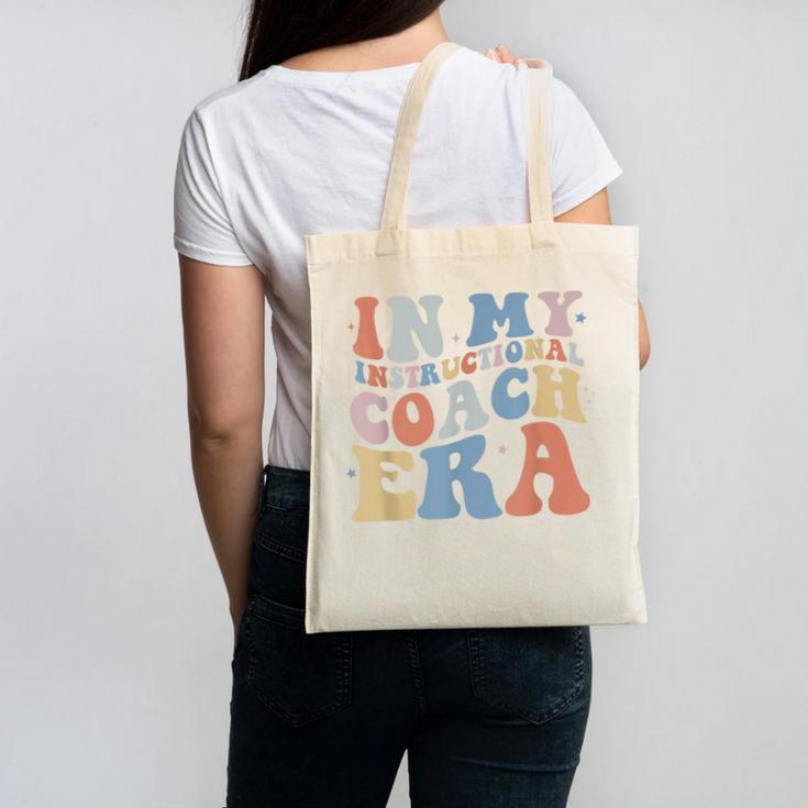 Retro Groovy In My Instructional Coach Era Teacher Canvas Tote Bag