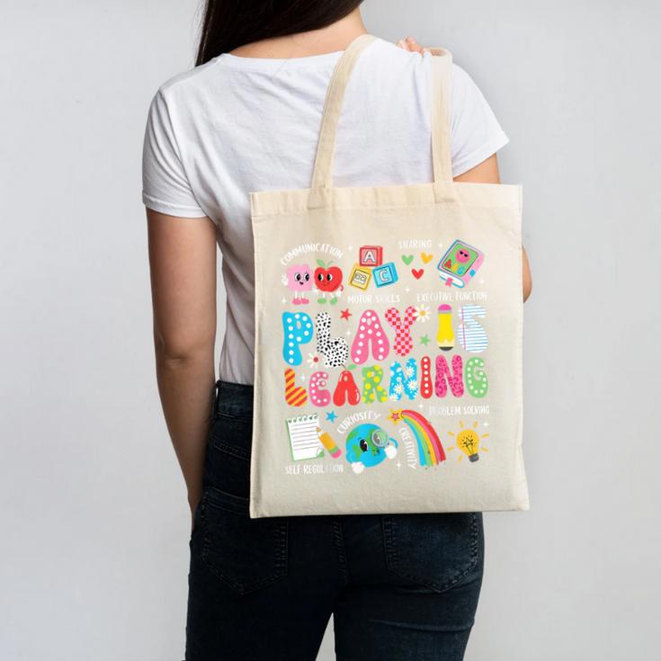 Retro Play Is Learning Kindergarten Teacher Team Women Canvas Tote Bag