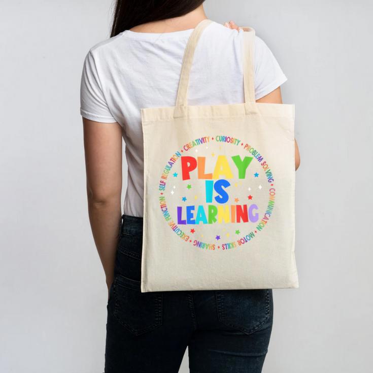 Retro Play Is Learning Teacher Back To School Canvas Tote Bag