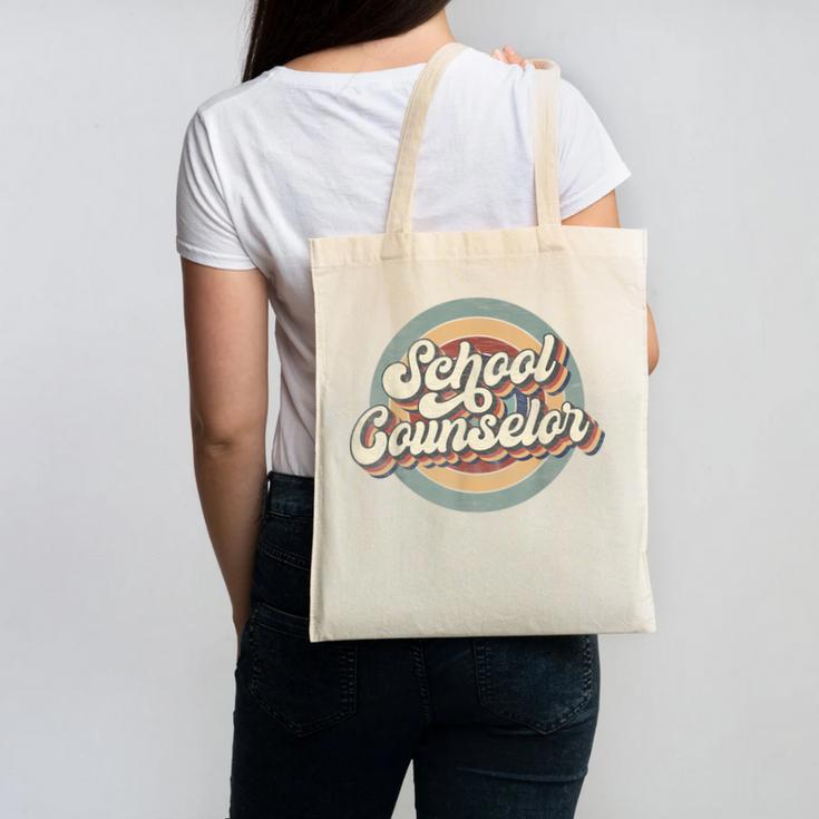 Retro School Counselor Back To School Teacher Squad Crew Canvas Tote Bag