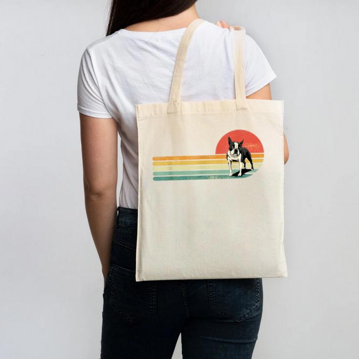 Retro Vintage Boston Terrier Dog Lover Boston Terrier Mom Canvas Tote Bag