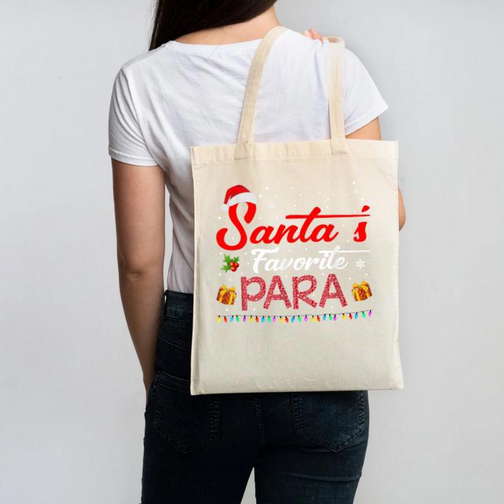 Santa's Favorite Para Christmas Paraprofessional Teacher Canvas Tote Bag
