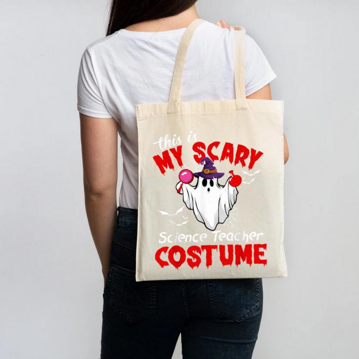 This Is My Scary Science Teacher Costume Ghost Halloween Canvas Tote Bag
