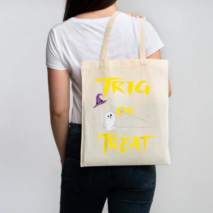 School Math Teacher Halloween 2022 Trig Or Treat Shirt Canvas Tote Bag