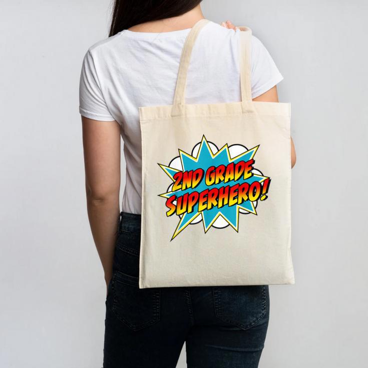 Second Grade Superhero Teacher Student 2nd Grade Comic Retro Canvas Tote Bag