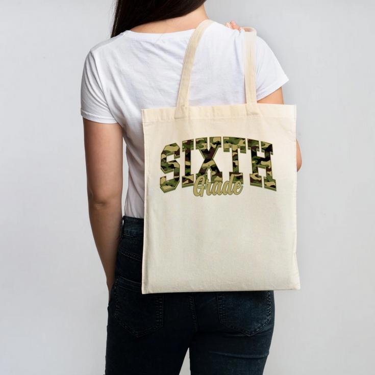 Sixth Grade Teacher Student Camouflage Back To School Canvas Tote Bag